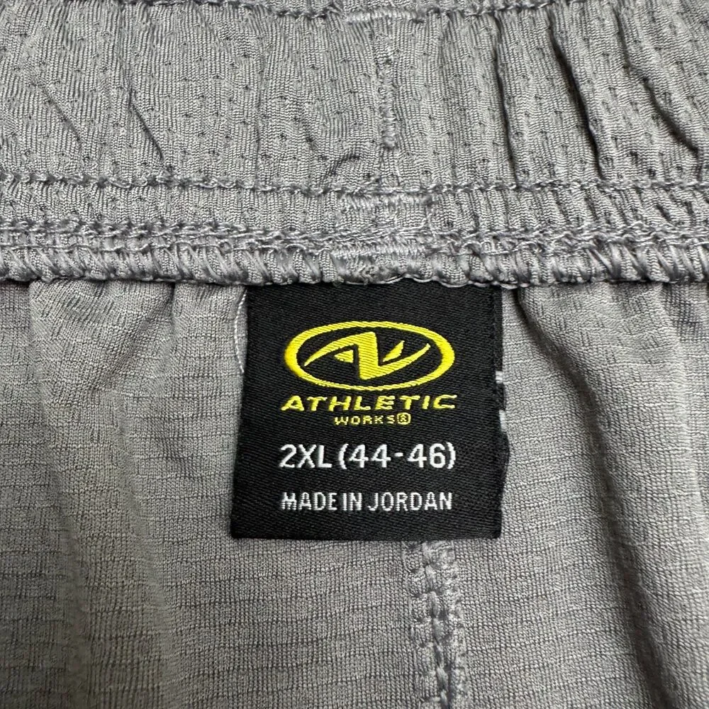 Athletic Works Training Shorts Mens 2Xl Dark Gray Elastic Waist Athletic Active